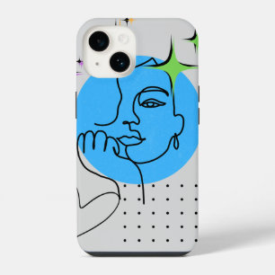 Minimalistisches Mädchen auf iPhone 14 Hülle
