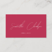 Minimalistisches Magenta-Hot-Pink-Handschrift-Scri Visitenkarte (Vorderseite)