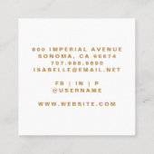 Minimalistisches Makeup-Artist-Gold-Script Quadratische Visitenkarte (Rückseite)