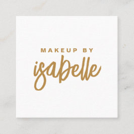 Minimalistisches Makeup-Artist-Gold-Script Quadratische Visitenkarte