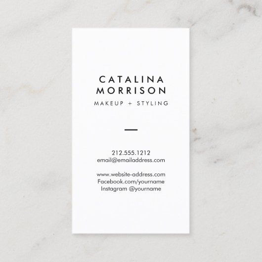 Minimalistisches Makeup Artist Pink Lips Foto Visitenkarte (Rückseite)