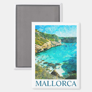 Minimalistisches Mallorca Spanien Mittelmeer-Ölgem Magnet