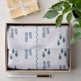 Minimalistisches maritimes Thema Blau Weiße Geburt Seidenpapier