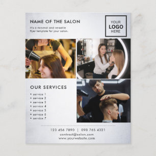 Minimalistisches Marketing-Flyer für Salon Flyer