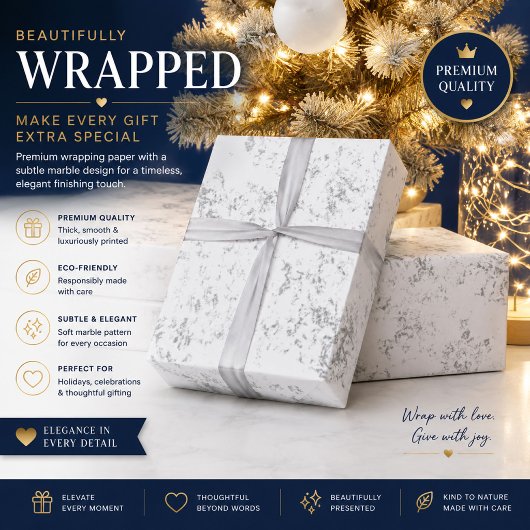 Minimalistisches Marmor-Geschenkpapier Geschenkpapier