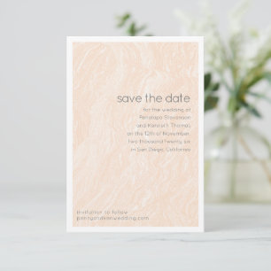 Minimalistisches Marmorfeuerpfirsich Elegant Hochz Save The Date
