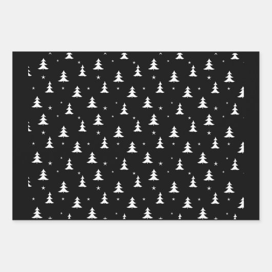 Minimalistisches, maskulinarisches schwarzes Wrapp Geschenkpapier Set (Vorderseite 2)