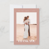 Minimalistisches Mauve Wedding Foto Dankeskarte (Vorderseite)