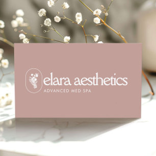 Minimalistisches Med Spa Logo Luxus Hautpflege Ros Visitenkarte