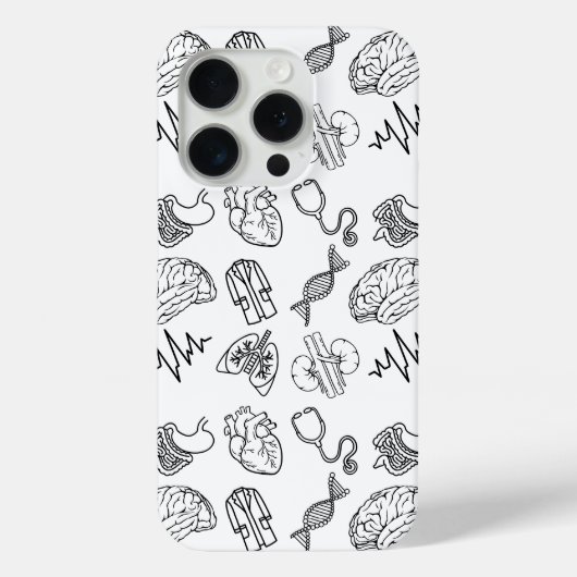 Minimalistisches medizinisches Gekritzel iPhone 15 Case-Mate iPhone Hülle (Rückseite)