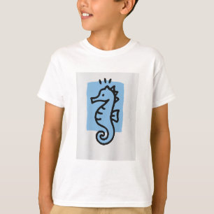 Minimalistisches Meer Pferd Printing T - Shirt