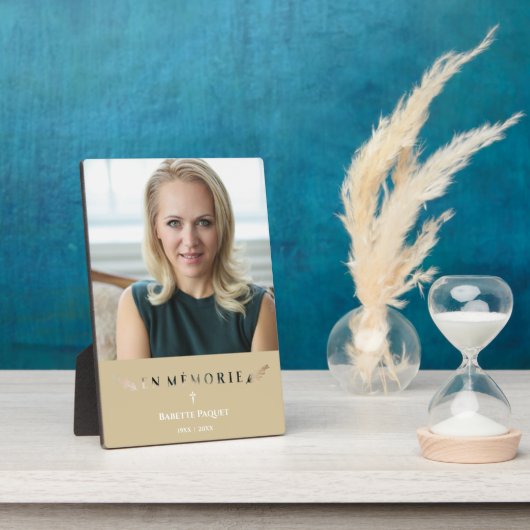 Minimalistisches Memorial Lounge Französisches Fot Fotoplatte (Seite)