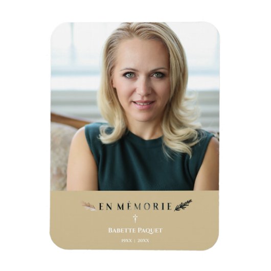 Minimalistisches Memorial Lounge Französisches Fot Magnet (Vertikal)