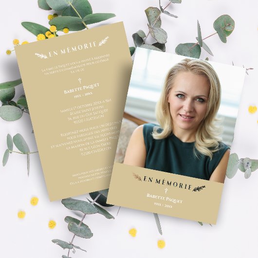 Minimalistisches Memorial Lounge Französisches Fot Mitteilungskarte