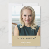 Minimalistisches Memorial Lounge Französisches Fot Mitteilungskarte (Vorderseite)