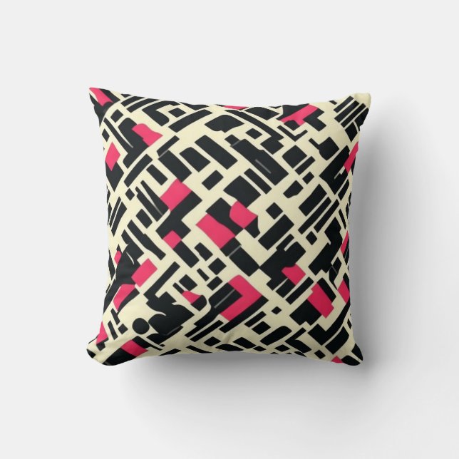 Minimalistisches Memphis-Muster Throw-Pillow Kissen (Vorderseite)