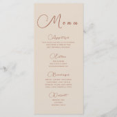 Minimalistisches Menü "Earthy Beige" Menükarte (Vorderseite)