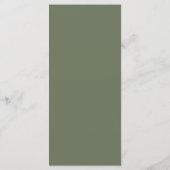 Minimalistisches Menü "Sage Green" Menükarte (Rückseite)