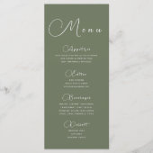 Minimalistisches Menü "Sage Green" Menükarte (Vorderseite)