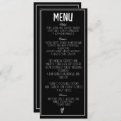 Minimalistisches Menü "Schwarz/Weiß" Programm (Vorne/Hinten)