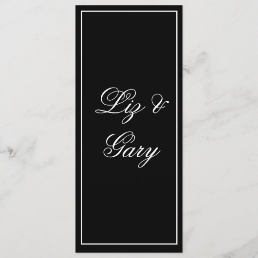 Minimalistisches Menü "Schwarz/Weiß" Programm (Rückseite)