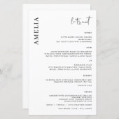 Minimalistisches Menü "SImple Modern" mit Namen (Vorne/Hinten)