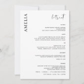 Minimalistisches Menü "SImple Modern" mit Namen Einladung (Vorderseite)