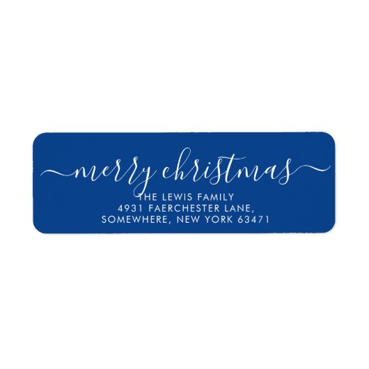 Minimalistisches Merry Christmas Blue Label (Vorne)