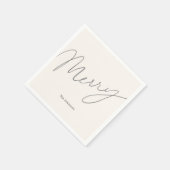Minimalistisches Merry Script Cream Paper Serviette (Ecke)
