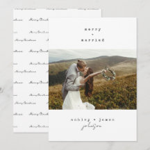 Minimalistisches Merry & Verheiratetes Weihnachts-