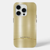 Minimalistisches Metallisches Goldmonogramm Case-Mate iPhone Hülle (Rückseite)