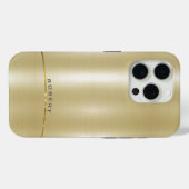 Minimalistisches Metallisches Goldmonogramm Case-Mate iPhone Hülle (Rückseite (Horizontal))