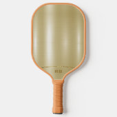 Minimalistisches Metallisches Goldmonogramm Pickleball Schläger (Rückseite)