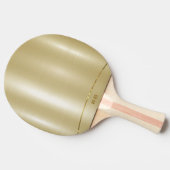 Minimalistisches Metallisches Goldmonogramm Tischtennis Schläger (Seitenansicht)