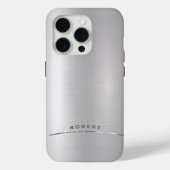 Minimalistisches metallisches Monogramm Case-Mate iPhone Hülle (Rückseite)