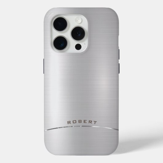 Minimalistisches metallisches Monogramm Case-Mate iPhone Hülle (Rückseite)