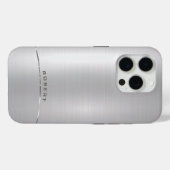 Minimalistisches metallisches Monogramm Case-Mate iPhone Hülle (Rückseite (Horizontal))