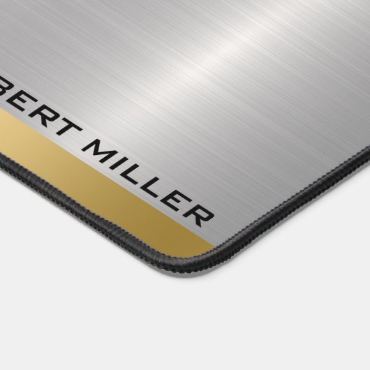 Minimalistisches metallisches Silbergoldakzent Mon Schreibtischunterlage (Ecke)
