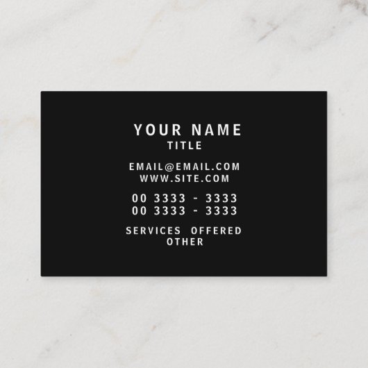 Minimalistisches mit Monogramm elegantes Visitenkarte (Rückseite)