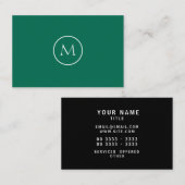 Minimalistisches mit Monogramm elegantes Visitenkarte (Vorne/Hinten)