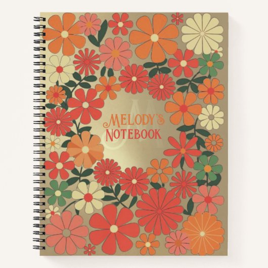 Minimalistisches Mit Monogramm Notebook mit einer Notizblock (Vorderseite)