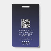 Minimalistisches Mitarbeiter-QR-Code-Abzeichen Ausweis (Rückseite)