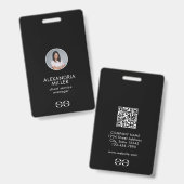 Minimalistisches Mitarbeiter-QR-Code-Abzeichen Ausweis (Vorder- & Rückseite)