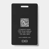 Minimalistisches Mitarbeiter-QR-Code-Abzeichen Ausweis (Rückseite)
