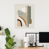 Minimalistisches Mittelalter Abstrakte Mauer Kunst Poster (Heimbüro)