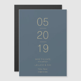 Minimalistisches Mitternachtsblau Save the Date Magneteinladung