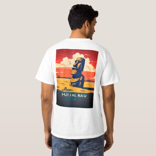 Minimalistisches Moai T-Shirt - Stilvolle Rapa Nui (Schwarz voll)