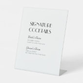 Minimalistisches Modern Art Deco Cocktail Menü Hoc Sockelschild (Vorderseite)