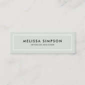 Minimalistisches Modern Sage Green Mini Visitenkarte (Vorderseite)