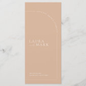 Minimalistisches Modern Tan Boho Arch Wedding Menu Menükarte (Vorderseite)